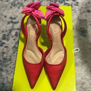 Gianni Bini Malone Satin Flower Halter Back Pump